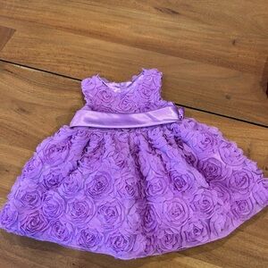 American Princess Purpal Floral Baby Dress, Formal 12M